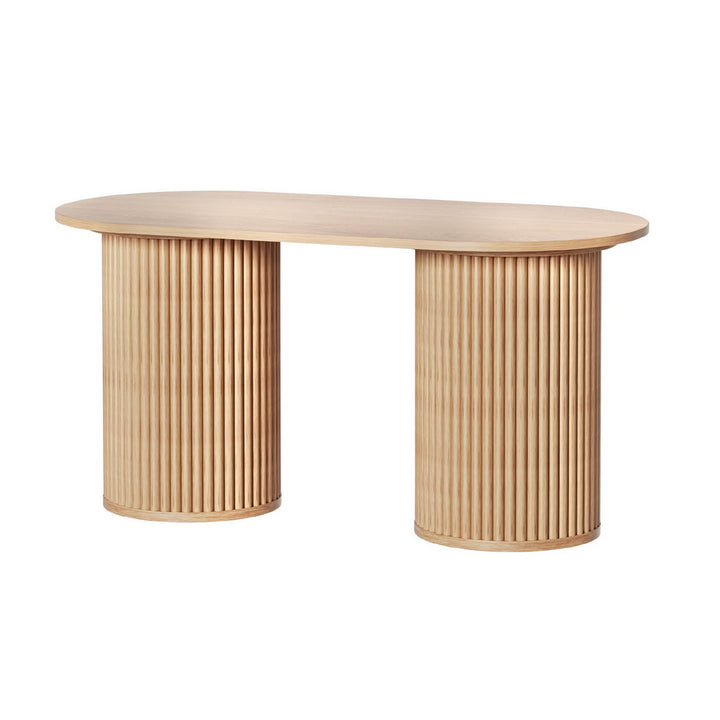 Artiss Coffee Table Oval 100CM Pine Samuel