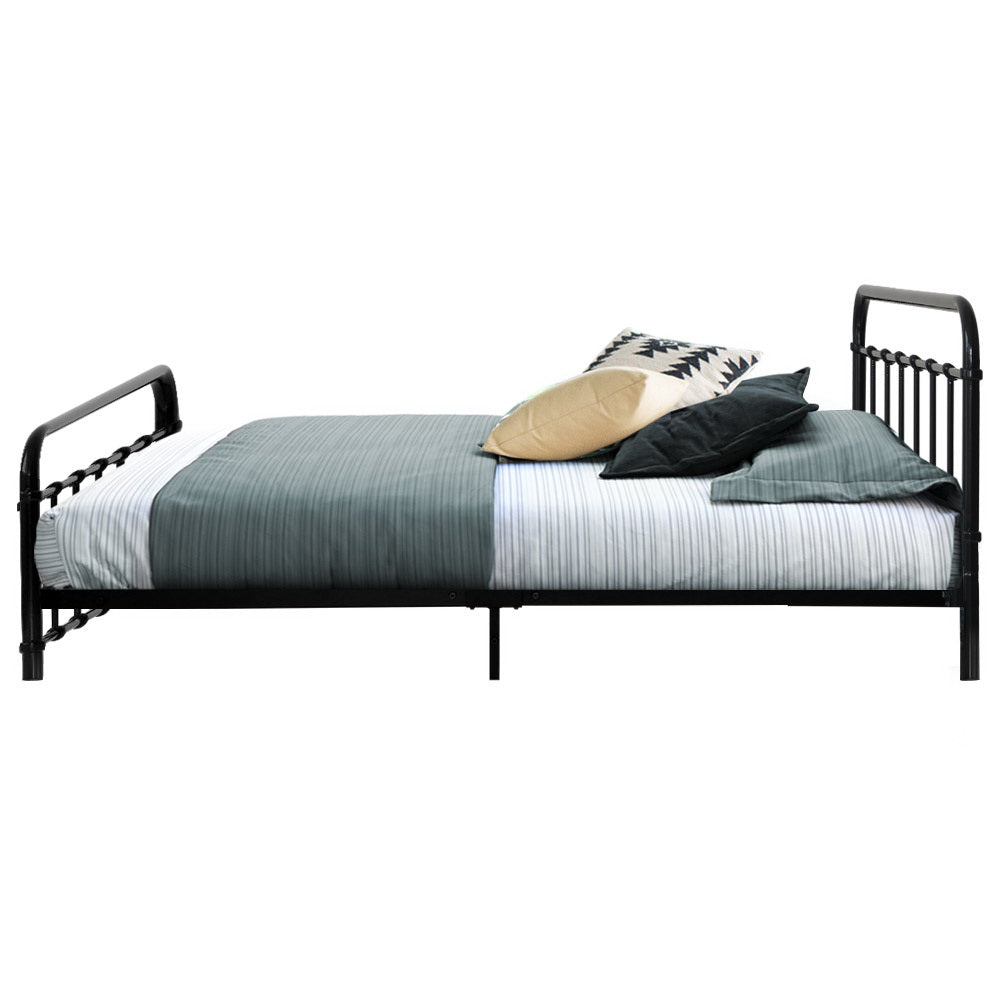 Artiss Bed Frame Metal Frames LEO - Queen (Black)