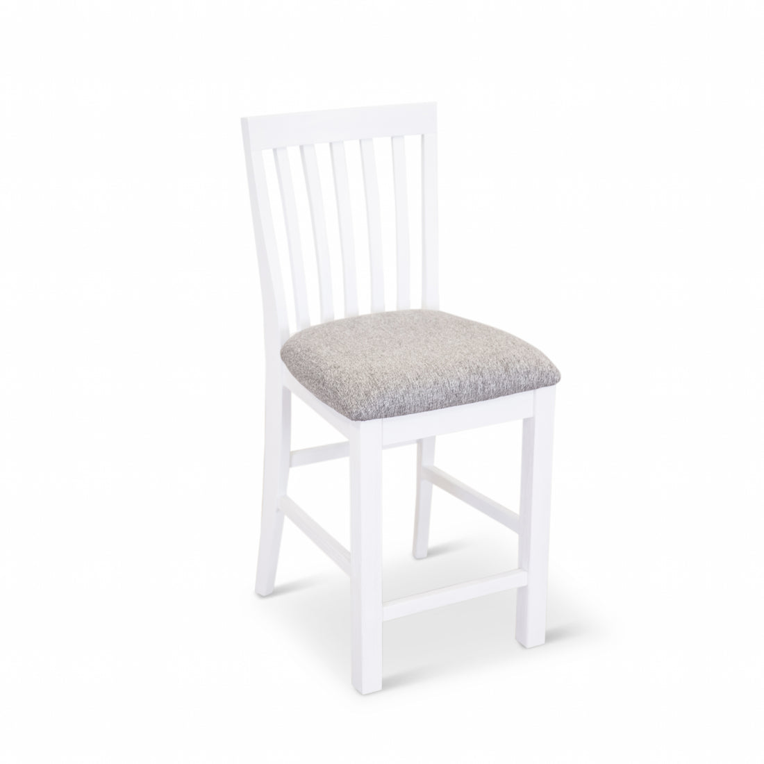 Laelia Tall Bar Chair Stool Set of 4 Solid Acacia Wood Coastal Furniture - White