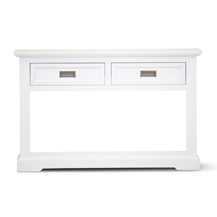 Laelia Console Hallway Entry Table 125cm Solid Acacia Timber Wood Coastal -White