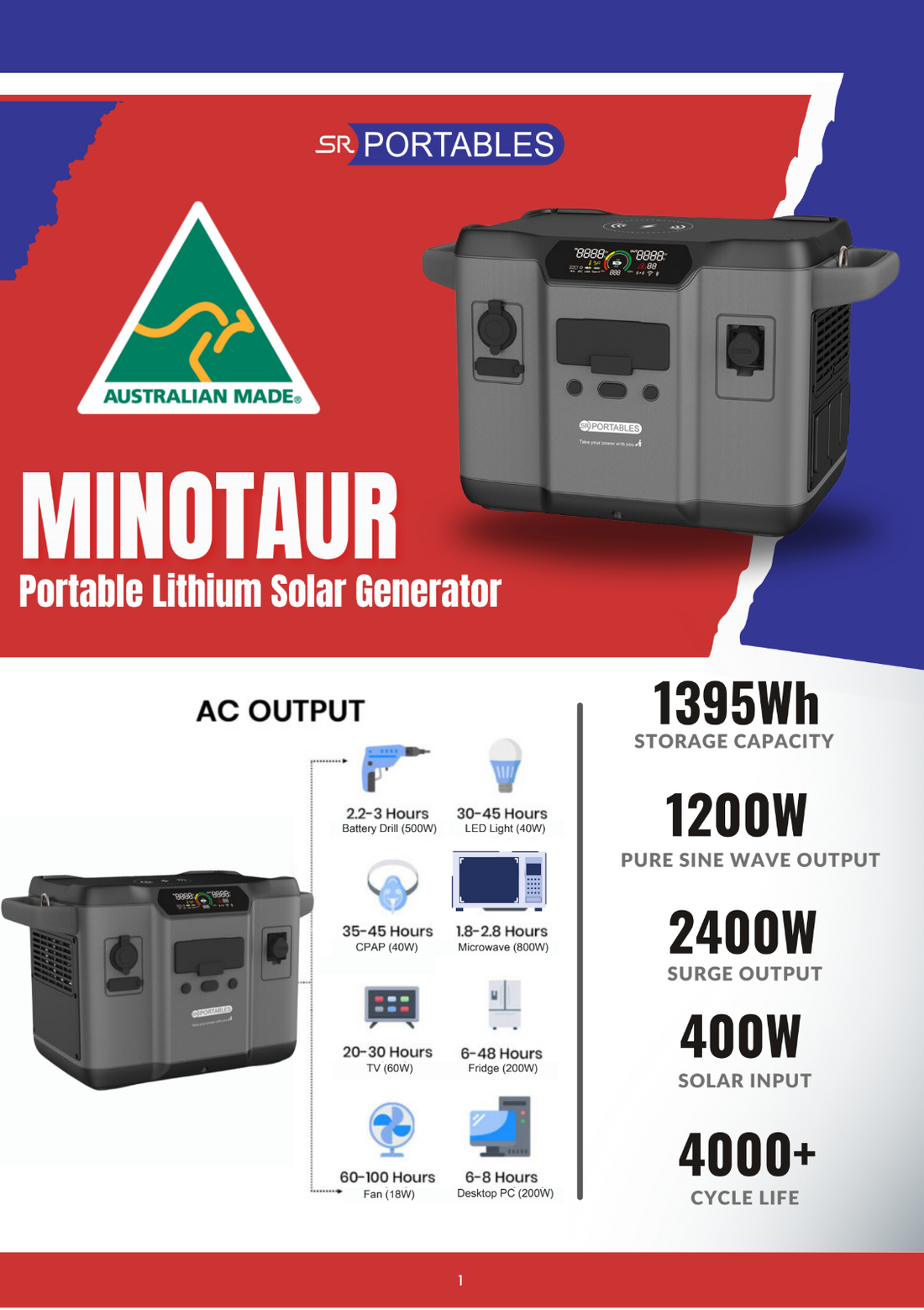 Minotaur Portable Lithium Solar Generator