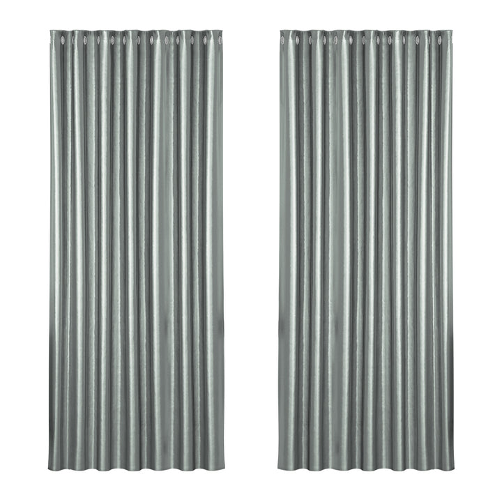 Artiss 2X Blockout Curtains Blackout Window Curtain Eyelet 240x230cm Grey
