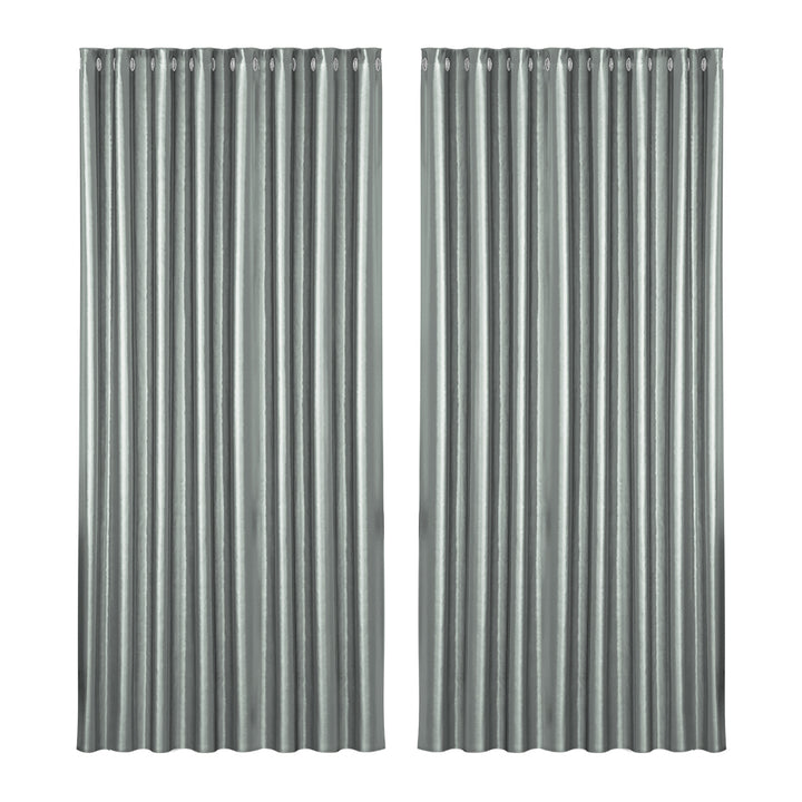 Artiss 2X Blockout Curtains Blackout Window Curtain Eyelet 300x230cm Grey