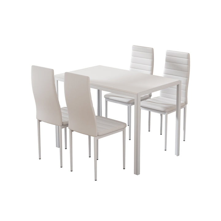 Artiss Dining Chairs and Table Dining Set 4 Chair Set Of 5 Wooden Top White