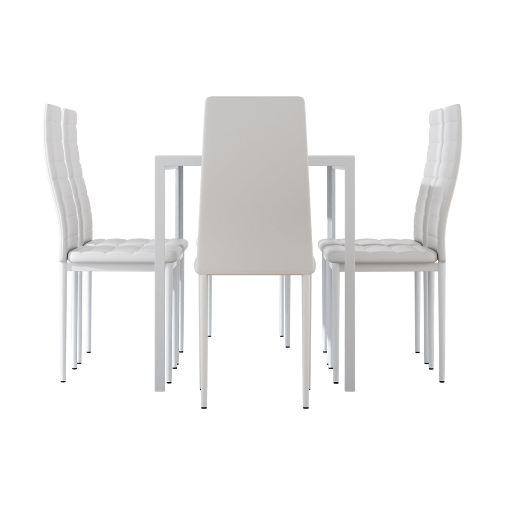 Artiss Dining Chairs and Table Dining Set 6 Chair Set Of 7 Wooden Top White