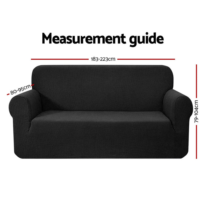 Artiss High Stretch Sofa Cover Couch Lounge Protector Slipcovers 3 Seater Black